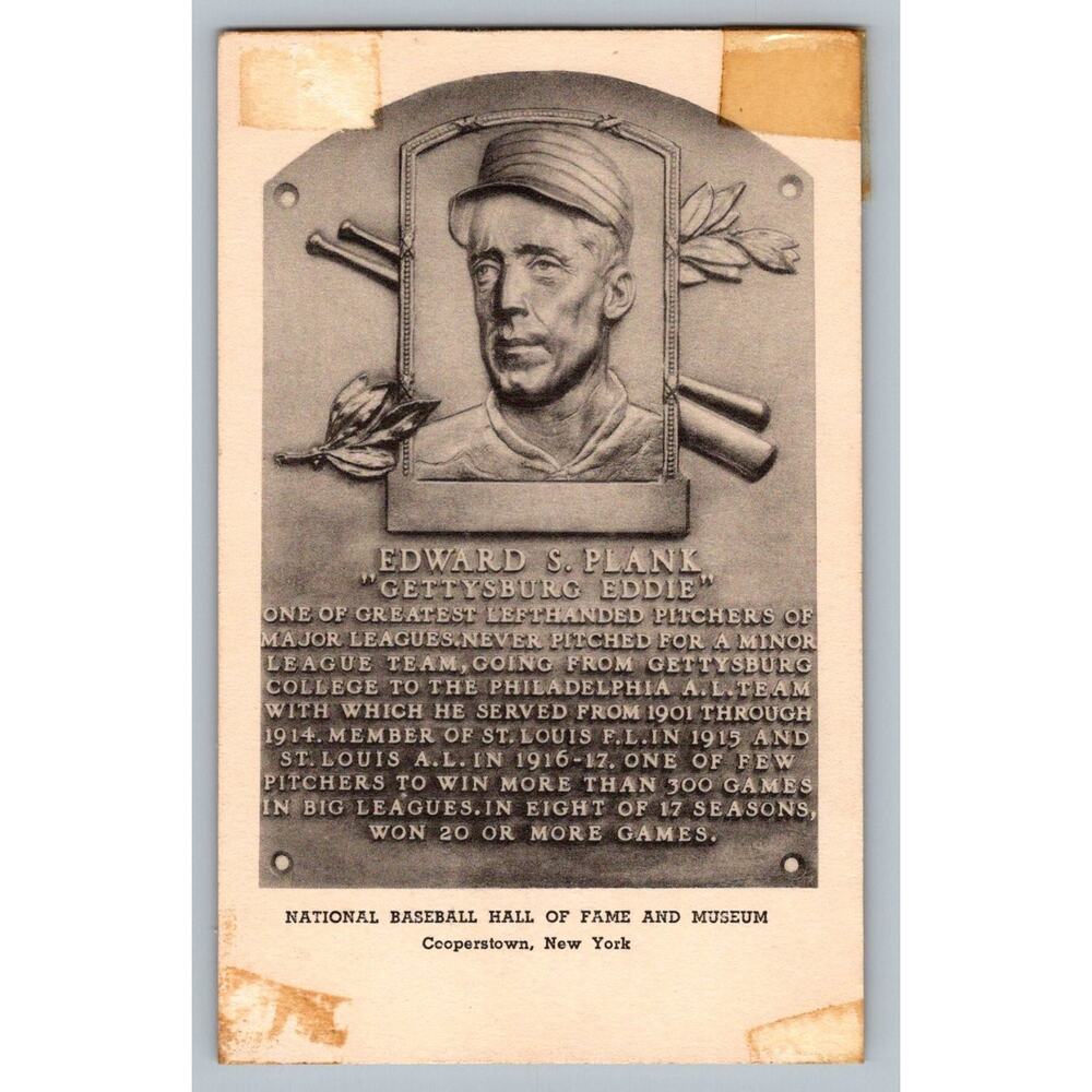 Edward S. Plank Gettysburg Eddie Baseball HOF Albertype Postcard